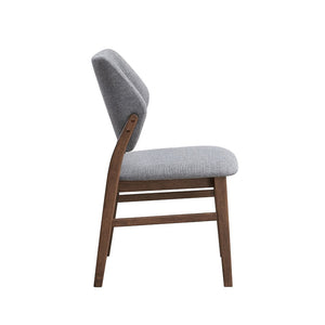 Sarha - Side Chair (Set of 2) - Light Gray Fabric & Walnut Finish