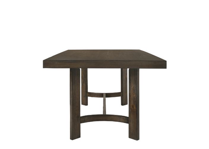 Sit down and dine in style with this must-have Farren dining group. It showcases an effortless yet beautiful trestle base. The table is finished in an espresso color that highlights the beauty of the wood. Try setting it at the center of your dining room,