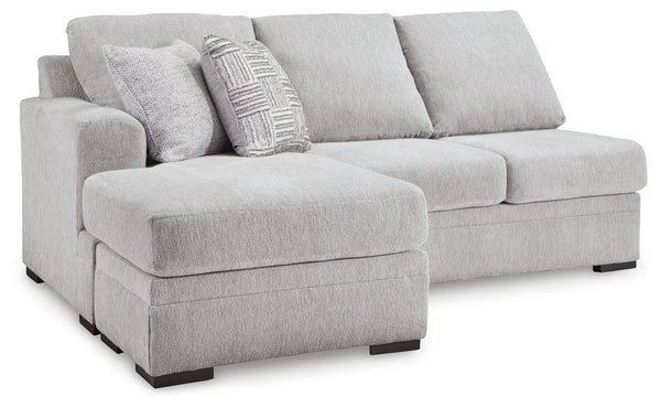This left-arm facing sofa chaise is made with Next-Gen Nuvellaâ„¢ (polyester) fade-resistant, washable fabric. Pairs with other items in the series to make a sectional.<br><br><b>Additional Dimensions</b><br><ul><li>Arm height: 28-"</li><li>Seat depth: 47