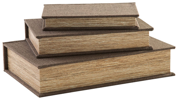 This set of three keepsake boxes makes storage so quietly understated. The brown cover is complemented inside with a black velvet lining. The perfect place for your dearest keepsakes, this set adds a touch of casual elegance to your decor.<br><br><b>Addit