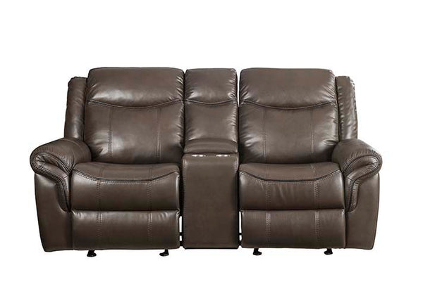  along with a few hidden surprises. The richly styled reclining sofa features a drop