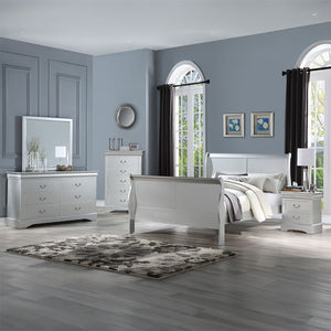 Louis Philippe III - Eastern King Bed - Platinum - 47"