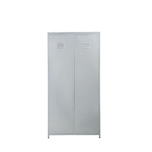  Bottom with Hanging Rod (1 Removable Shelf) â€¢ LF Door: 5 Compartments (4 Removable Shelves) â€¢â€¢â€¢ Metal Construction: Silver Finish Metal 
