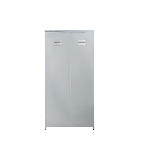  Bottom with Hanging Rod (1 Removable Shelf) â€¢ LF Door: 5 Compartments (4 Removable Shelves) â€¢â€¢â€¢ Metal Construction: Silver Finish Metal 
