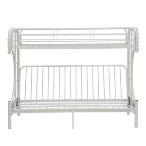Eclipse - Twin Long Over Queen Over Futon Bunk Bed - White
