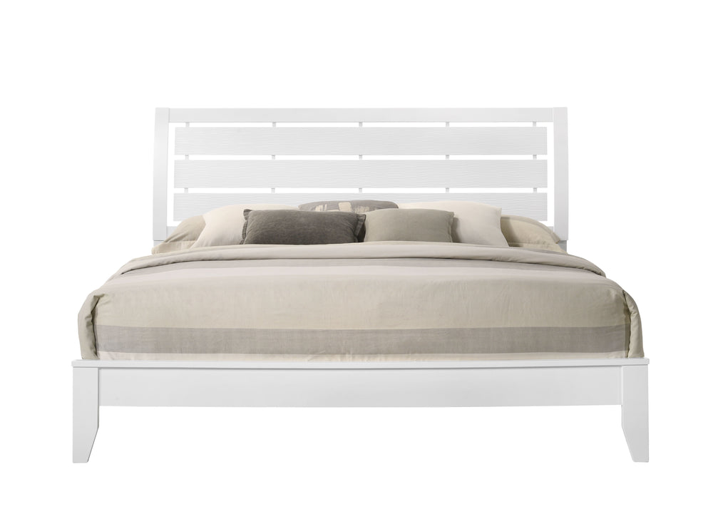 Evan - Queen Bed - White<h4><b>Evan - Queen Headboard / Footboard - White</b></h4> <table width="100%"><colgroup><col style="width: 30%"> <col style="width: 70%"> </colgroup> <tbody> <tr> <td>Dimensions</td> <td> 63.19"L x 86.38"D x 50.35"H</td> </tr> <tr