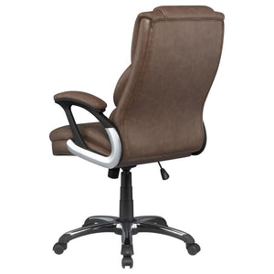 Nerris - Upholstered Adjustable Home Office Desk Chair - Brown