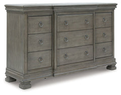 Traditional design motifs, redefined for todayâ€™s trends. Inspired by timeless Louis Philippe styling, this dresser is distinguished by its stunning attention to detail. Youâ€™ll find the light gray finish encourages an attitude of laid-back luxury. Comp