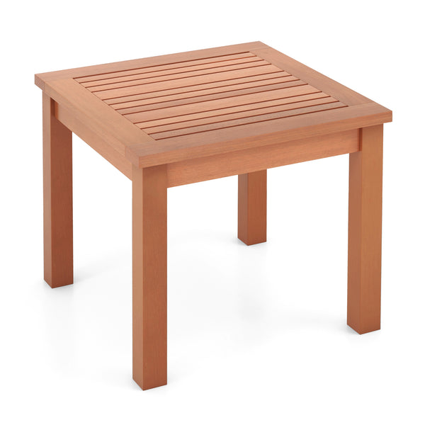 Natural eucalyptus wood provides optimal sturdiness and durability<br>Designed with a slatted desktop that avoids standing water<br>Thanks to rounded corners  the desk can promote the using safety<br>Comes with triangle frames to further reinforce the tab