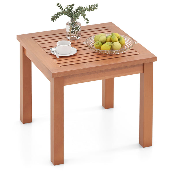 Natural eucalyptus wood provides optimal sturdiness and durability<br>Designed with a slatted desktop that avoids standing water<br>Thanks to rounded corners  the desk can promote the using safety<br>Comes with triangle frames to further reinforce the tab