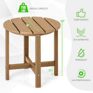 Remain its original color thanks to its sun-protective and colorfast HDPE material<br>Weather-resistant properties make this side table fit the outdoor environment<br>You can put this end table in the bathroom as well because it is waterproof<br>Endow thi