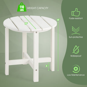 Remain its original color thanks to its sun-protective and colorfast HDPE material<br>Weather-resistant properties make this side table fit the outdoor environment<br>You can put this end table in the bathroom as well because it is waterproof<br>Endow thi