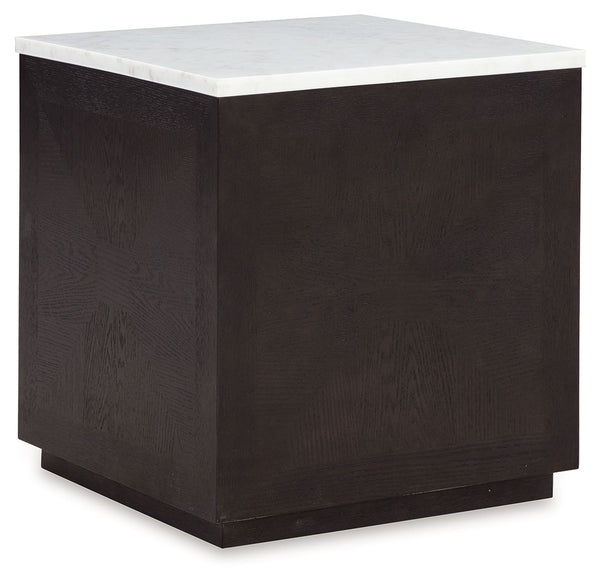 With its sleek, square base, this accent table is a versatile performer. Use individually or pair two or three together to create a coffee table effect. Elegant inlaid details and a white marble top elevate the design.<br/><br/><b>Product Features</b><ul>