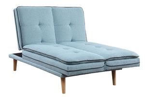 Savilla - Futon - Blue Linen & Oak Finish