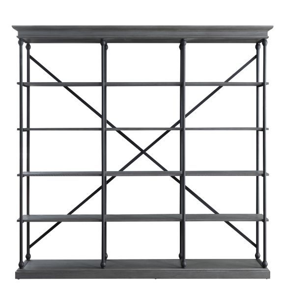 Don-'t left your cherished reads collect dust in the dark corner. Metal tube frame paired with wood shelves in a netural finish makes the whole open and light. The bookshelf has a classic library look with architectural moldings, while -"X-" back support 