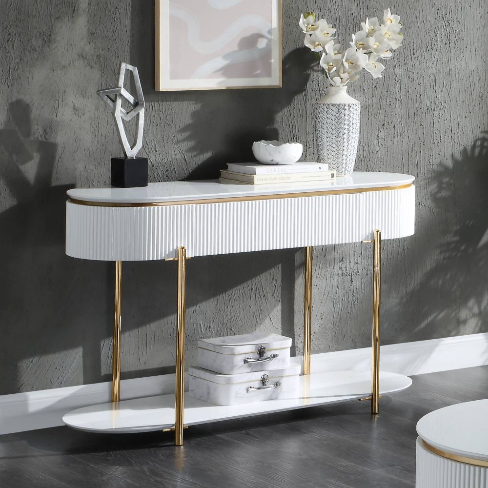 High Gloss FinishMetal LegsStorage InlcudedOval & Round Style