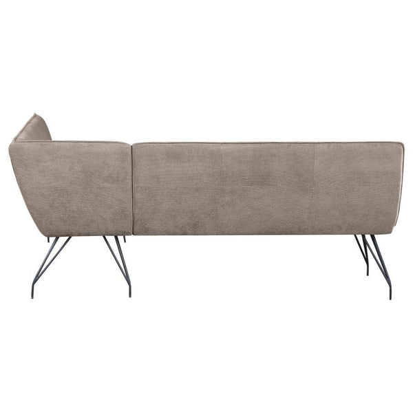 Dodson - Fabric Upholstered L-Shaped Nook Dining Bench - Taupe
