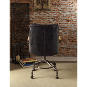 Harith - Executive Office Chair - Vintage Blue Top Grain Leather