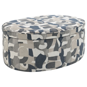Instill a little texture and pattern at the center of your seating group with a modern storage ottoman. The top lifts to reveal a roomy interior, perfect for stashing blankets, pillows and other essentials in your living room. The padded top is perfect fo