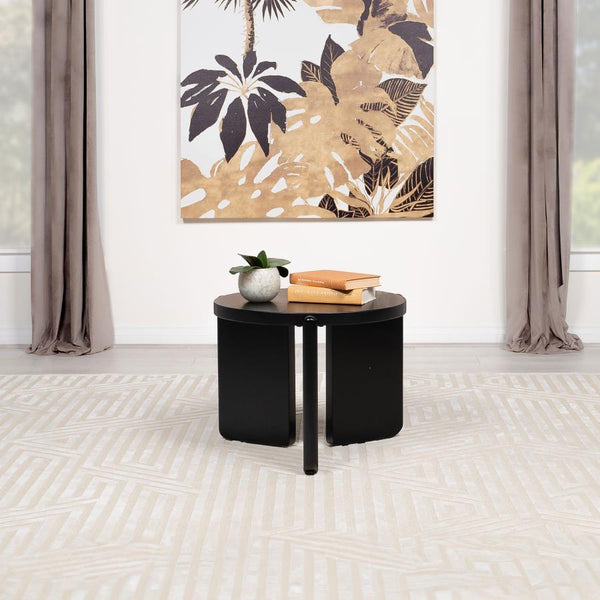  this end table exudes a contemporary calm