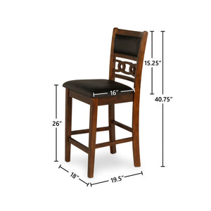 Gia - Counter Chairs (Set of 2) - Brown - Faux Leather