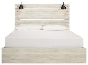 Cambeck - Whitewash - King Panel Bed with 4 Storage Drawers