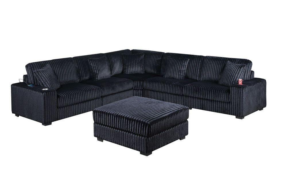 A set of complementary armless pieces that can be effortlessly pushed together to form a seamless, extended lounging area.