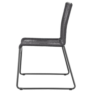 Jerome - Woven Rope Stackable Side Chair (Set of 2) - Charcoal