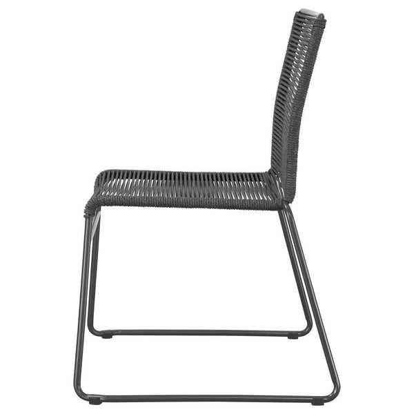 Jerome - Woven Rope Stackable Side Chair (Set of 2) - Charcoal