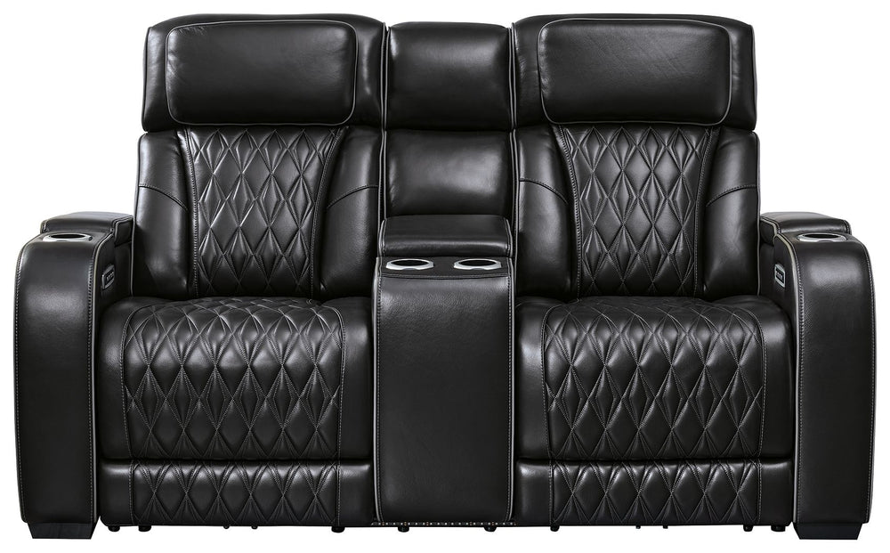 Ready to take your reclining experience to the next level? Then sit up and take notice. With this power reclining loveseat, ultimate relaxation is at your fingertips. Experience the pure bliss of an air massage system and heated seats at the touch of a bu