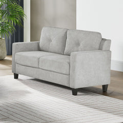 Experience ultimate comfort and style with Horatio taupe Chenille sofa.The tight back and seat cushions ensure a comfortable seating experience, supported by pocket coil construction and a sturdy wooden inner frame. This set is perfect for creating a mode