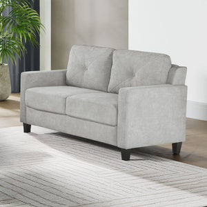 Experience ultimate comfort and style with Horatio taupe Chenille sofa.The tight back and seat cushions ensure a comfortable seating experience, supported by pocket coil construction and a sturdy wooden inner frame. This set is perfect for creating a mode