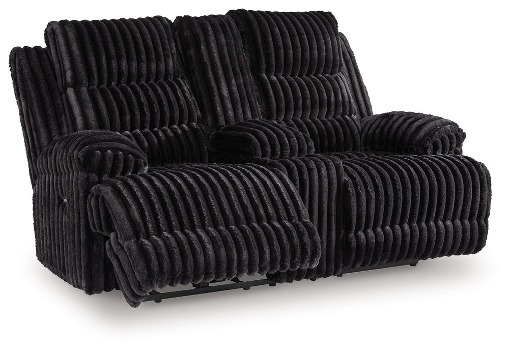 We donâ€™t know about you, but one look at this power reclining loveseat makes us want to settle in and never leave. Thereâ€™s so much to loveâ€”we-'ll start with its cozy corduroy and stylish contemporary design. Did we mention the generous seat and tall