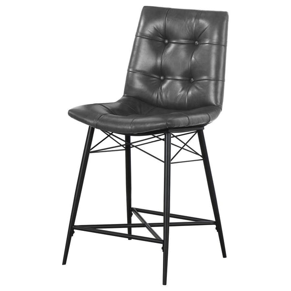 Aiken - Upholstered Tufted Counter Chair (Set of 2) - Charcoal