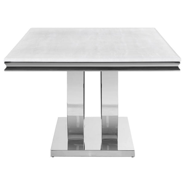  rectangular dining table lends a luxurious look and
