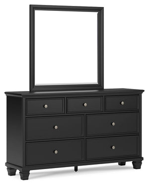 The casual design of this dresser and mirror introduces a time-honored look to your restful retreat. Spacious enough to hold all your essentials, the beautifully crafted piece is built to last. Distinctive framing gives its drawer fronts brilliant dimensi