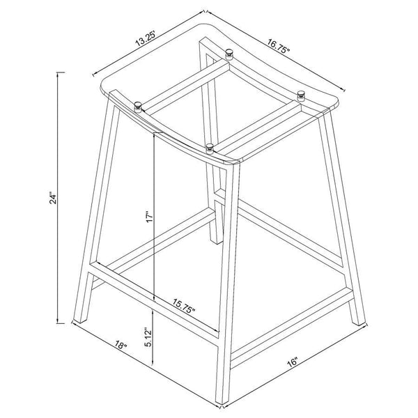 Jovani - Acrylic Backless Counter Stool (Set of 2) - Chrome