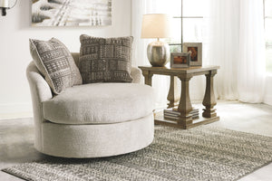 Soletren - Stone - Swivel Accent Chair