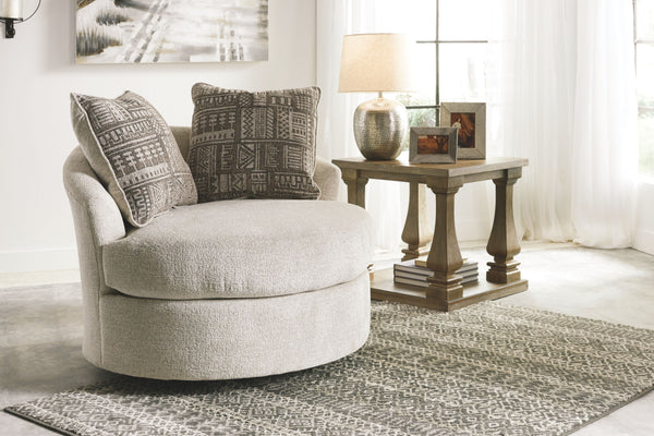 Soletren - Stone - Swivel Accent Chair