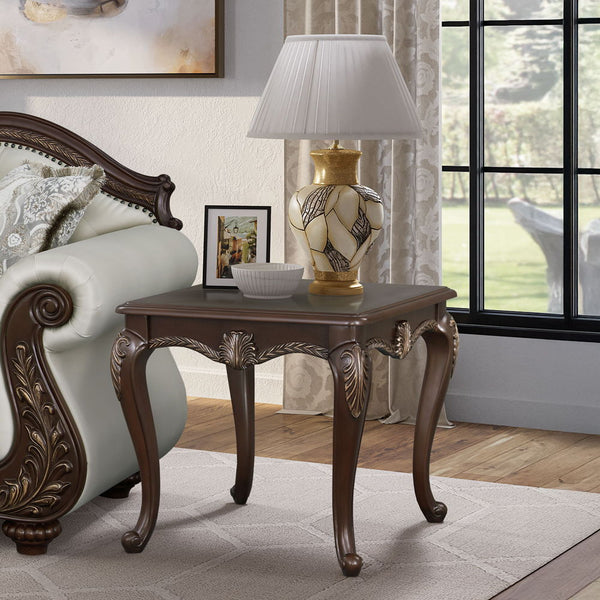 Pierce collection sofa set brings timeless elegance to your living space with its beige fabric and cherry finish. The set includes tight back and loose seat cushions with pocket coil construction for ultimate comfort. A wooden inner frame ensures durabili