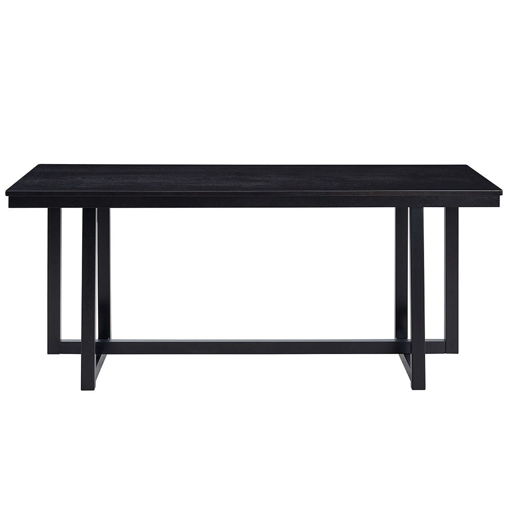 The Kini dining collection featuring a sophisticated black finish, exudes contemporary charm and elegance. Its sturdy construction and sleek lines provide a modern centerpiece for your dining area. Perfect for both intimate dinners and larger gatherings, 