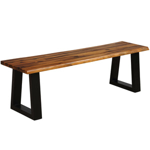 Acacia wood and metal legs  stable enough to hold up to 385 lbs<br>The real wood texture and polished surface  caters to the taste of contemporary society<br>Matches with table and rattan furniture  gives abundant and harmonious collocation<br>Thick panel