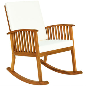 Comfortable and safe rocking function<br>Sturdy solid wood frame for long time use<br>Soft and thick cushions add comfort to your hip and legs<br>Armrest in suitable height to rest your arm and hand<br>Cover of cushion with zipper can be removed easily fo