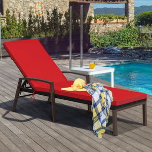 Sturdy steel construction for sturdiness and long lifespan<br>Durable and weather-resistant rattan is suitable for outdoor use<br>Backrest with 5 adjustable positions for an optimal experience<br>Handles on both sides offer extra support to your arms<br>M