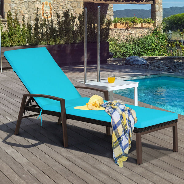 Sturdy steel construction for sturdiness and long lifespan<br>Durable and weather-resistant rattan is suitable for outdoor use<br>Backrest with 5 adjustable positions for an optimal experience<br>Handles on both sides offer extra support to your arms<br>M