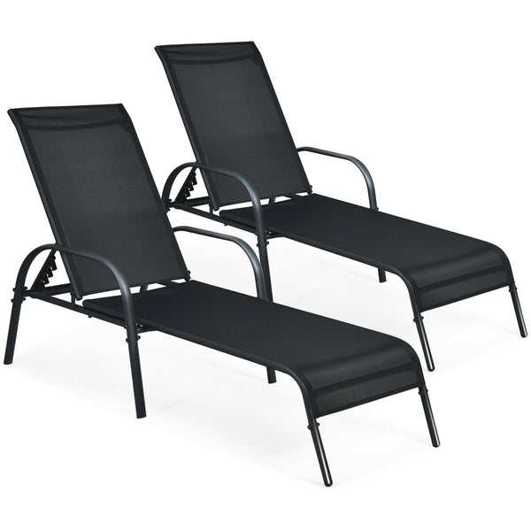 Don't leave the lounge chairs outside in raining days for prolonging its' using life <br>Made of Sun-proof and breathable fabric for long-lasting use <br>Powder coated steel frame provides sturdy support <br>Thick legs and anti-slip pads provide extra sta