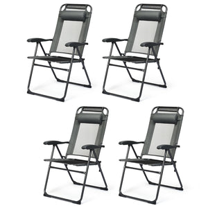 This foldable sling chair is ergonomically designed with an adjustable backrest in seven tilting positions for reading mode  relaxing mode and sleeping mode. Â  Made of steel frame and oxford fabric  this foldable sling chair can hold up to 300 lbs. And t