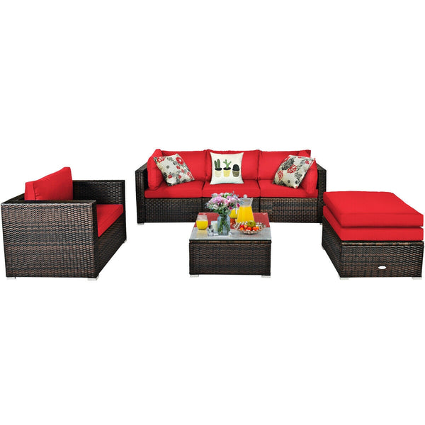 Durable rattan and sturdy steel materials are used to ensure a long lifespan <br>Thick and soft cushions for comfortable (pillows not included) <br>Removable and washable cushion cover with zipper <br>Free and flexible combination to meet your different n