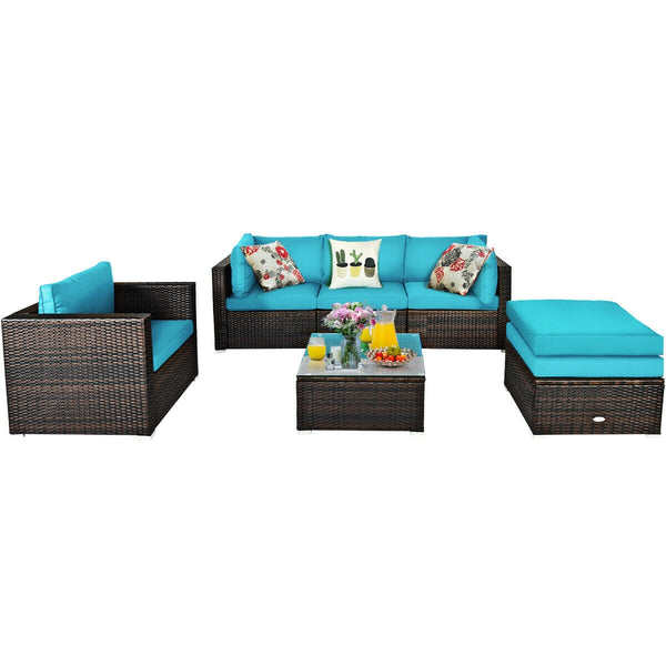 Durable rattan and sturdy steel materials are used to ensure a long lifespan <br>Thick and soft cushions for comfortable (pillows not included) <br>Removable and washable cushion cover with zipper <br>Free and flexible combination to meet your different n