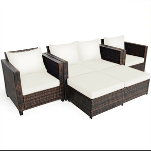 Durable and weather-resistant material can be used for a long time<br>Sturdy frame ensures strong stability and large bearing capacity<br>Removable cushion cover with zipper makes it convenient to clean<br>Soft sponge cushions and pillows provide more com